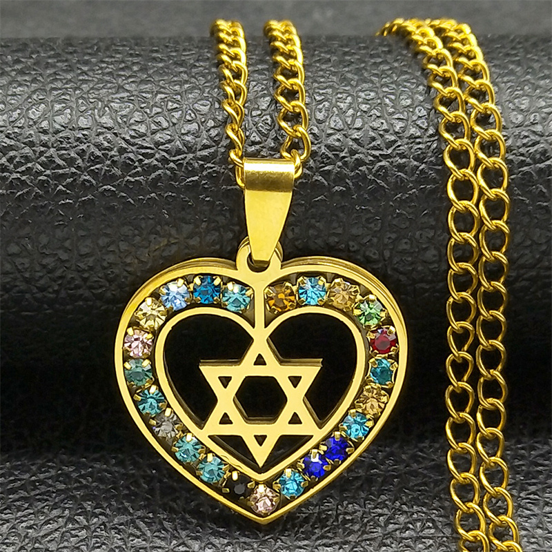 שרשרת סמל יהודי עם טאץ’ מודרני דגם HexGlow